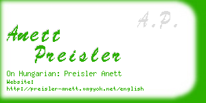 anett preisler business card